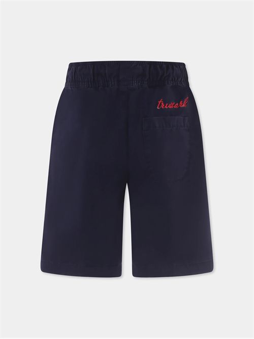 Shorts blu con logo TRUSSARDI JEANS | TBP25076BE/RAMBLUE_NAVY